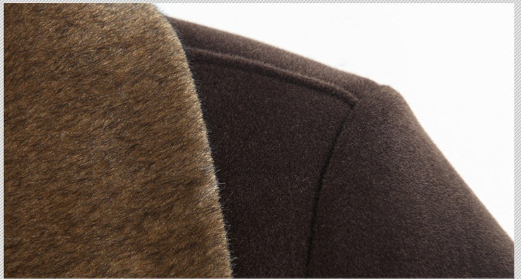 Warm Classic Men's Overcoat - Midlength Wool Cashmere 3D Changing Face Moving Picture Frame - Tophatter Daily Deals