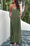 Backless Maxi Cami Dress with Pockets Moss Casual Dresses - Tophatter Daily Deals