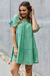 HEYSON Sweet As Can Be Full Size Textured Woven Babydoll Dress Casual Dresses - Tophatter Daily Deals