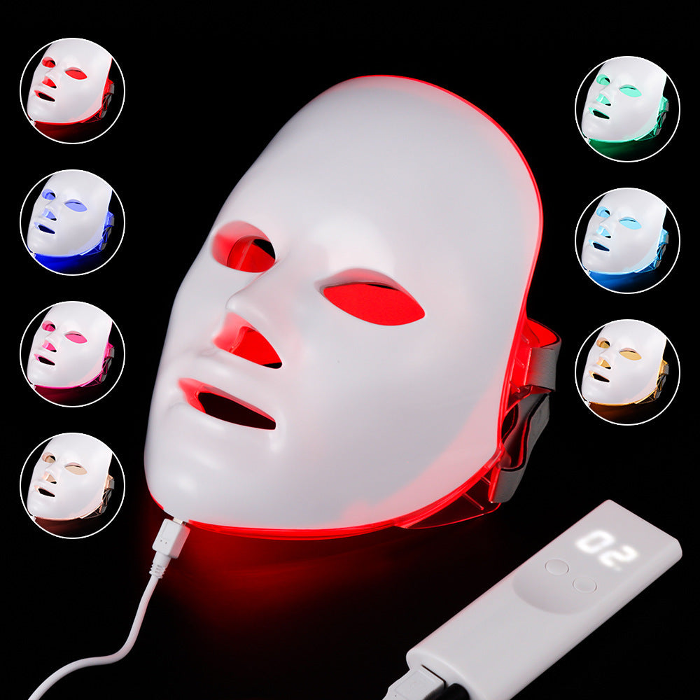 Beauty Instrument Beauty Red Purple Light Photon Skin Rejuvenation Mask Instrument Household Acne Spectrometer Face 0 - Tophatter Daily Deals