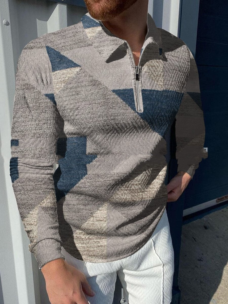 Soft Textured Men's Polo Sweater - Geometric Knit, Cotton TSCM11126009 3D Changing Face Moving Picture Frame - Tophatter Daily Deals