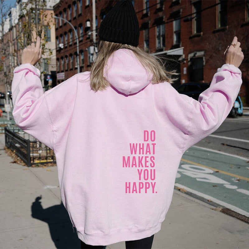 Oversized Women's Hoodie - Loose Back Print, Polyester Pink 3D Changing Face Moving Picture Frame - Tophatter Daily Deals