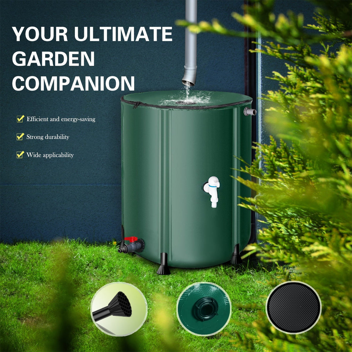 Outdoor Rainwater Harvesting Water Tank Gardening Accessories - Tophatter Daily Deals