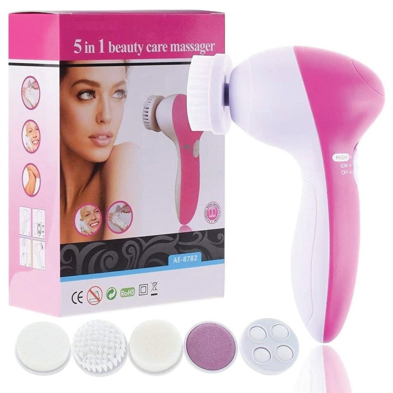 Facial Cleansing Brush - 5 in 1 Electric Facial Cleaner Wash Face Brusher Hand Skin Exfoliation Massager Personal Care - Tophatter Daily Deals