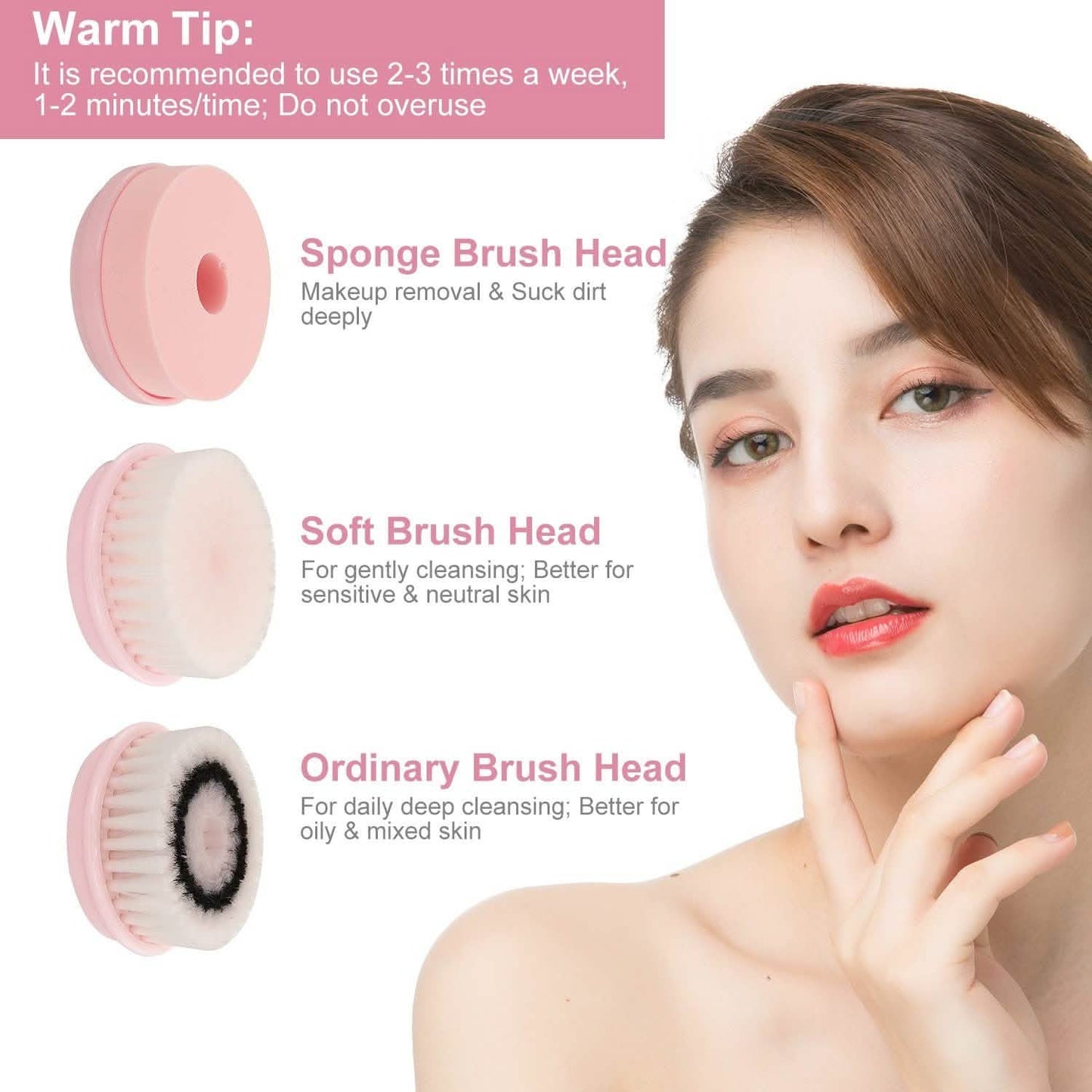 Facial Cleansing Brush IPX6 Waterproof 2 Speed Face Brush Beauty & Personal Care - Tophatter Daily Deals