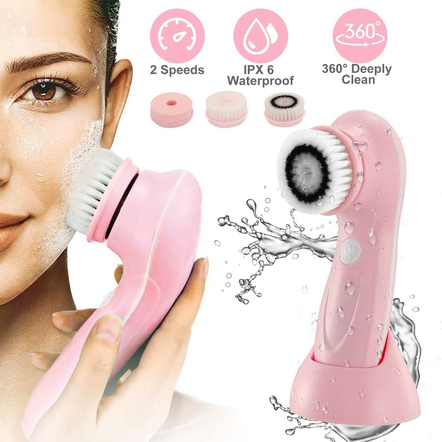 Facial Cleansing Brush IPX6 Waterproof 2 Speed Face Brush Beauty & Personal Care - Tophatter Daily Deals