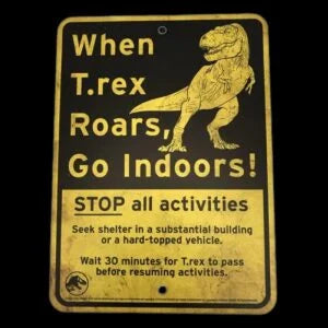 Factory Entertainment Jurassic World Metal Warning Signs Prop Replica Set Prop Replica - Tophatter Daily Deals