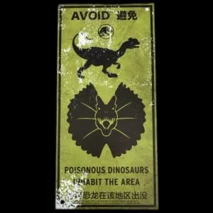 Factory Entertainment Jurassic World Metal Warning Signs Prop Replica Set Prop Replica - Tophatter Daily Deals