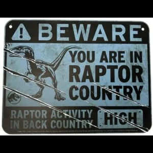 Factory Entertainment Jurassic World Metal Warning Signs Prop Replica Set Prop Replica - Tophatter Daily Deals
