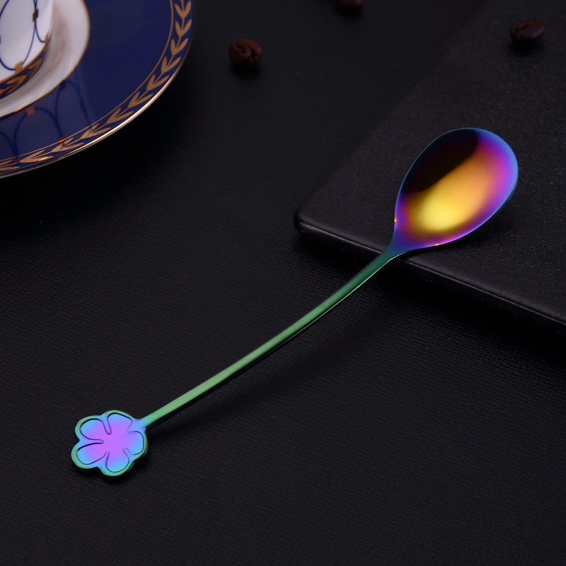 304 Stainless Steel Spoon Gold Plated Dessert Spoon Coffee Stir Spoon Stainless Steel Ice Bar Spoon Colorful 0 - Tophatter Daily Deals