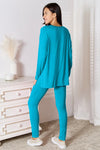 Basic Bae Full Size V-Neck Soft Rayon Long Sleeve Top and Pants Lounge Set Loungewear Sets - Tophatter Daily Deals