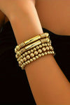 Gold 5Pcs Minimalist Beaded Bracelet Set Bracelets - Tophatter Daily Deals