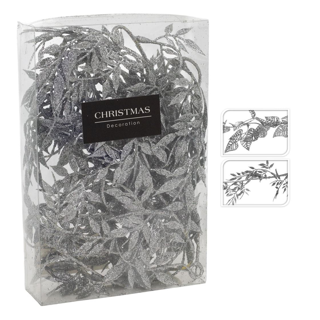 Silver Leaf Christmas Garland | Artificial Vine for Christmas Tree - 180cm Garland - Tophatter Daily Deals