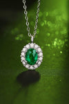 1.5 Carat Lab-Grown Emerald 925 Sterling Silver Necklace Mid Green One Size Necklaces - Tophatter Daily Deals