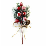 Fake Snow Frost Pine Branch Cone Berry Holly Christmas Tree Christmas Ornament Red Christmas Decorations - Tophatter Daily Deals