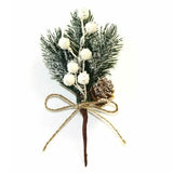 Fake Snow Frost Pine Branch Cone Berry Holly Christmas Tree Christmas Ornament White Christmas Decorations - Tophatter Daily Deals