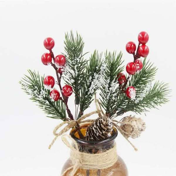 Fake Snow Frost Pine Branch Cone Berry Holly Christmas Tree Christmas Ornament Christmas Decorations - Tophatter Daily Deals