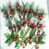 Fake Snow Frost Pine Branch Cone Berry Holly Christmas Tree Christmas Ornament Christmas Decorations - Tophatter Daily Deals