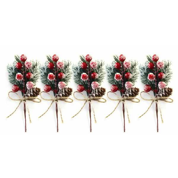 Fake Snow Frost Pine Branch Cone Berry Holly Christmas Tree Christmas Ornament Christmas Decorations - Tophatter Daily Deals