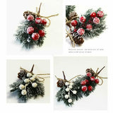 Fake Snow Frost Pine Branch Cone Berry Holly Christmas Tree Christmas Ornament Christmas Decorations - Tophatter Daily Deals