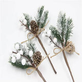 Fake Snow Frost Pine Branch Cone Berry Holly Christmas Tree Christmas Ornament Christmas Decorations - Tophatter Daily Deals