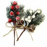 Fake Snow Frost Pine Branch Cone Berry Holly Christmas Tree Christmas Ornament Christmas Decorations - Tophatter Daily Deals