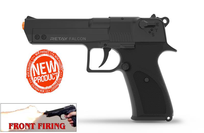 Retay 9MM Falcon Black Finish Full Auto Front Firing Model Blank Gun - Tophatter's Inc. Weapons Store Online Collectible Weapons - Tophatter Daily Deals