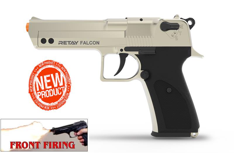 Retay 9MM Falcon Satin Finish Full Auto Front Firing Model Blank Gun - Tophatter's Guns'N'Weapons Store Collectible Weapons - Tophatter Daily Deals