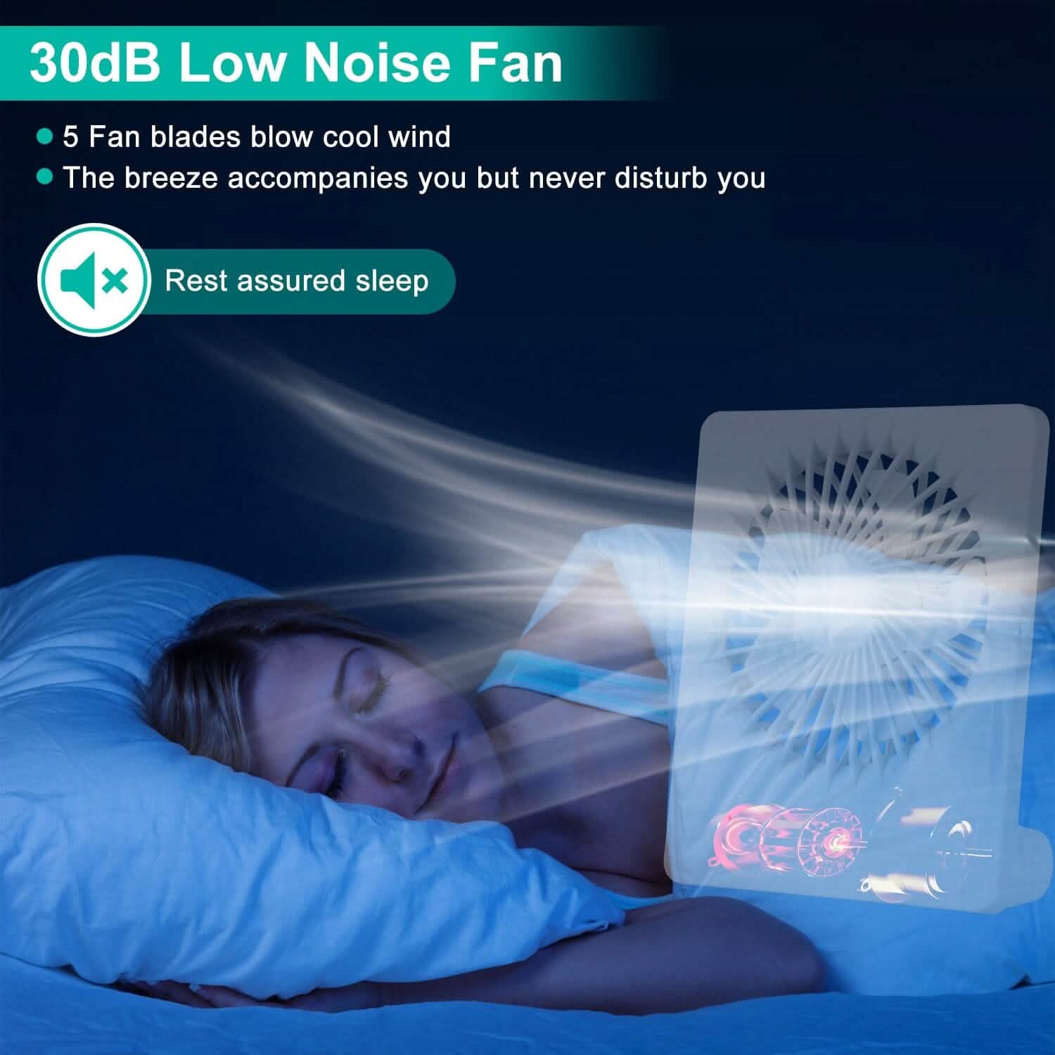 Fan USB Rechargeable Table Portable Desk Cooling Fan Household Appliances - Tophatter Daily Deals