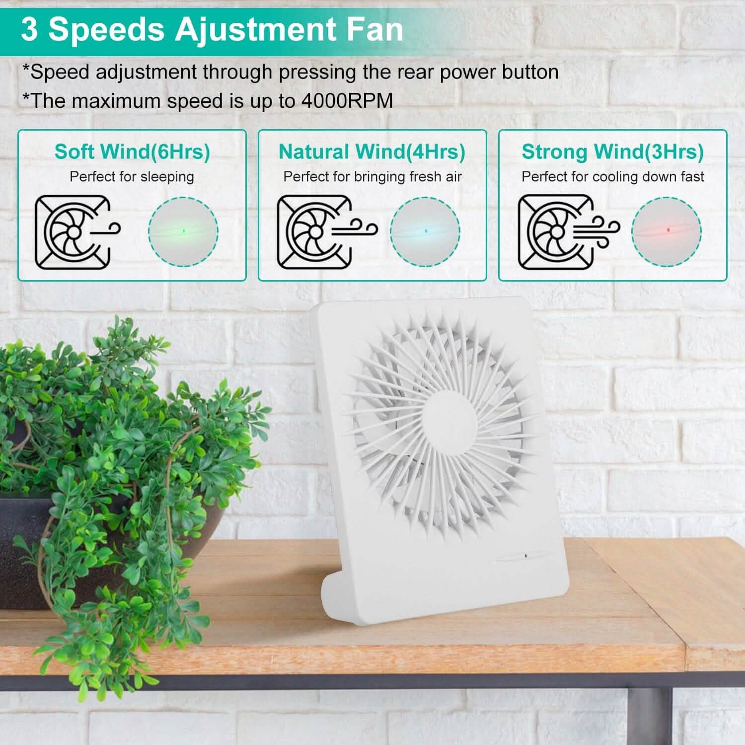 Fan USB Rechargeable Table Portable Desk Cooling Fan Household Appliances - Tophatter Daily Deals