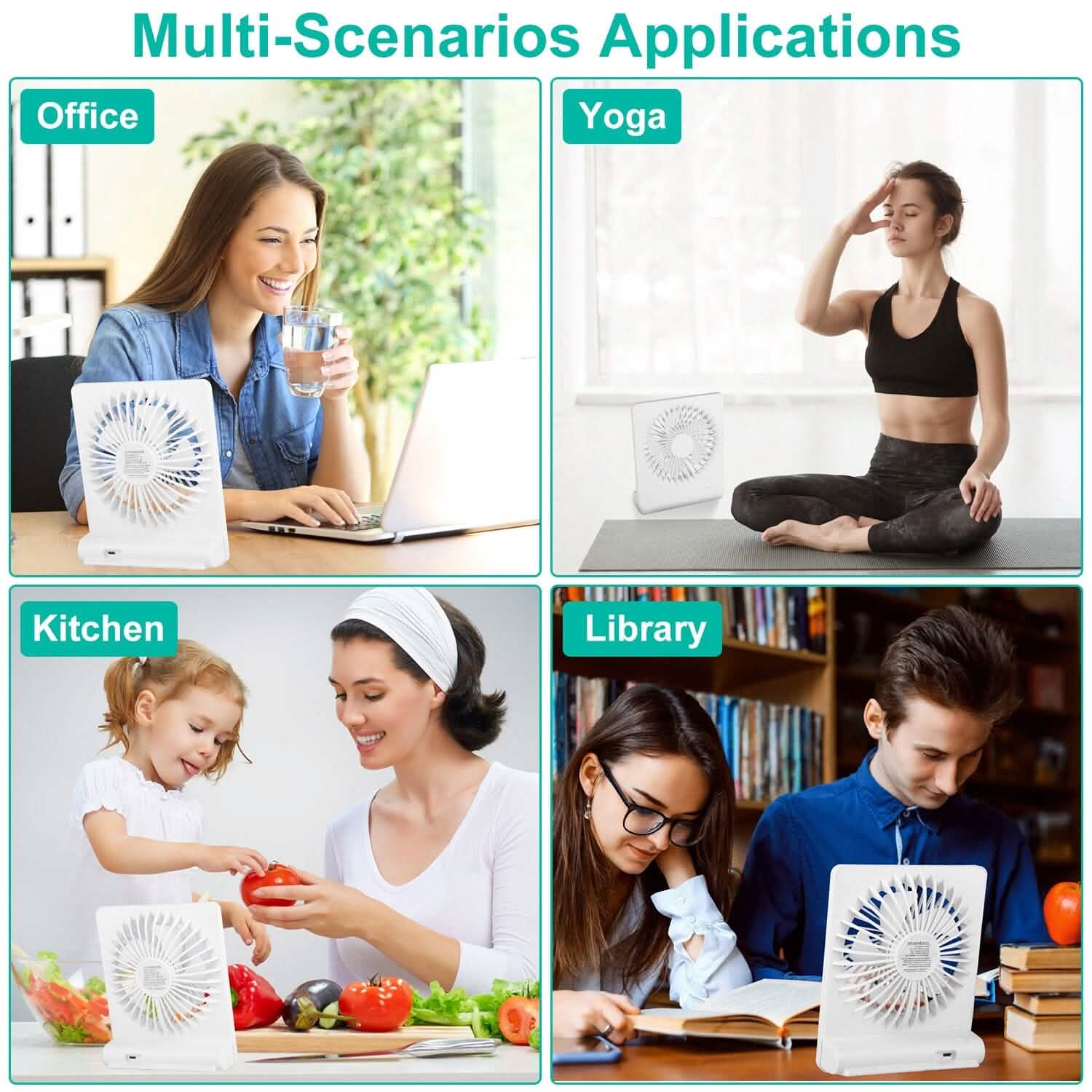 Fan USB Rechargeable Table Portable Desk Cooling Fan Household Appliances - Tophatter Daily Deals