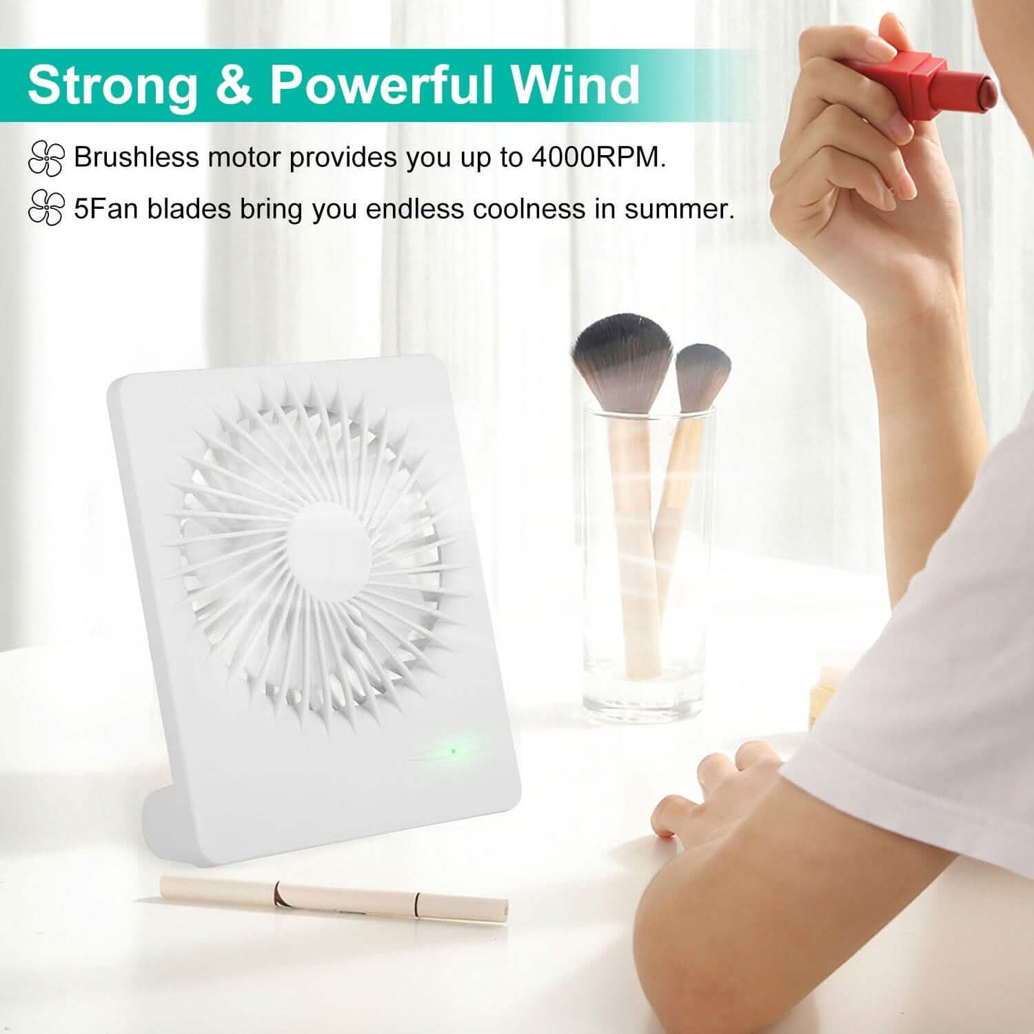 Fan USB Rechargeable Table Portable Desk Cooling Fan Household Appliances - Tophatter Daily Deals