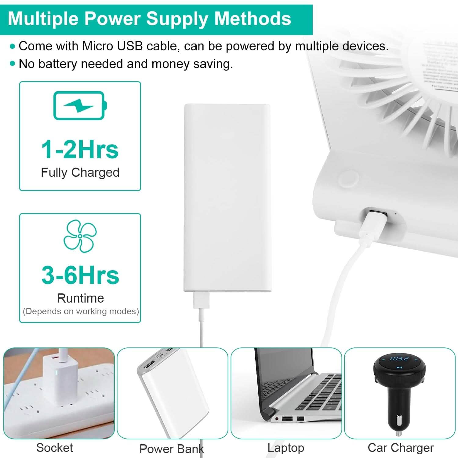 Fan USB Rechargeable Table Portable Desk Cooling Fan Household Appliances - Tophatter Daily Deals