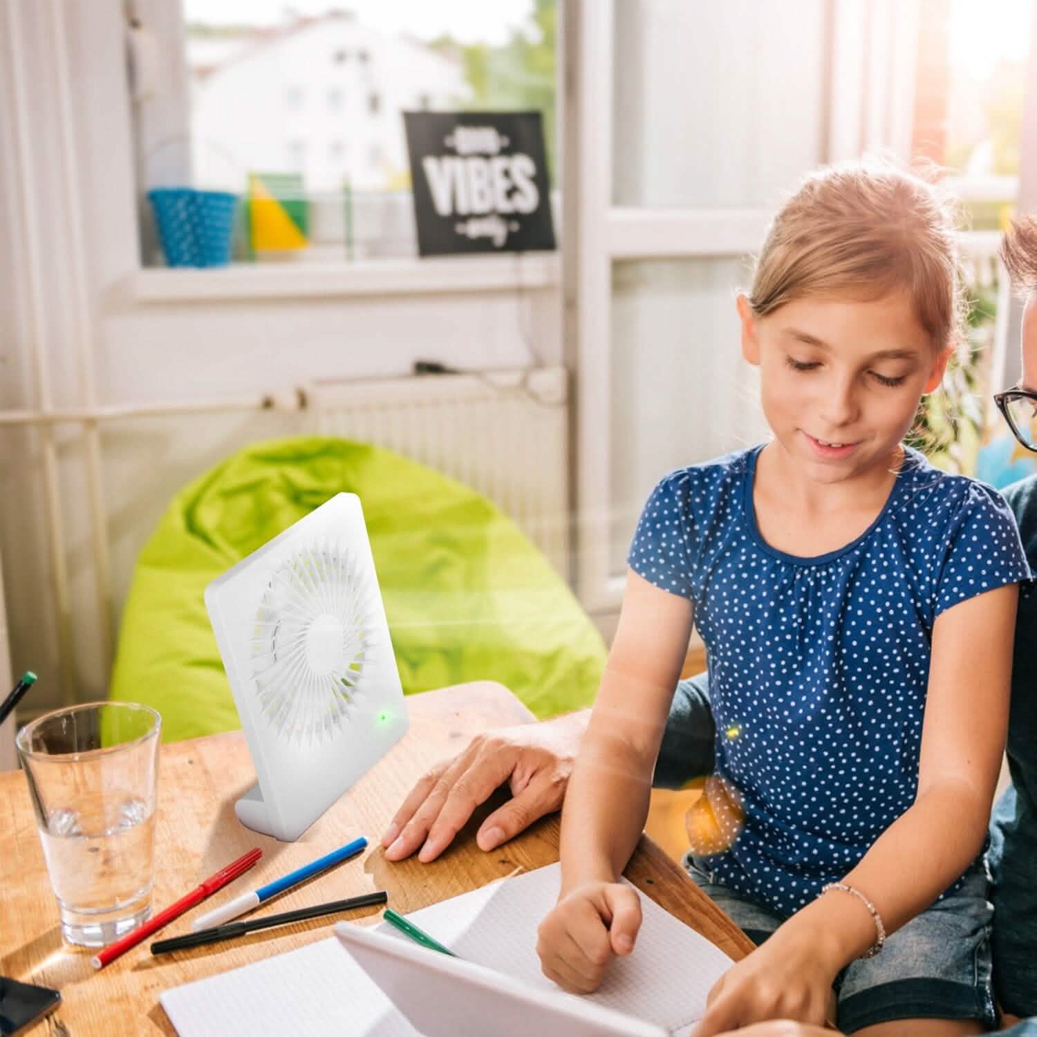 Fan USB Rechargeable Table Portable Desk Cooling Fan Household Appliances - Tophatter Daily Deals