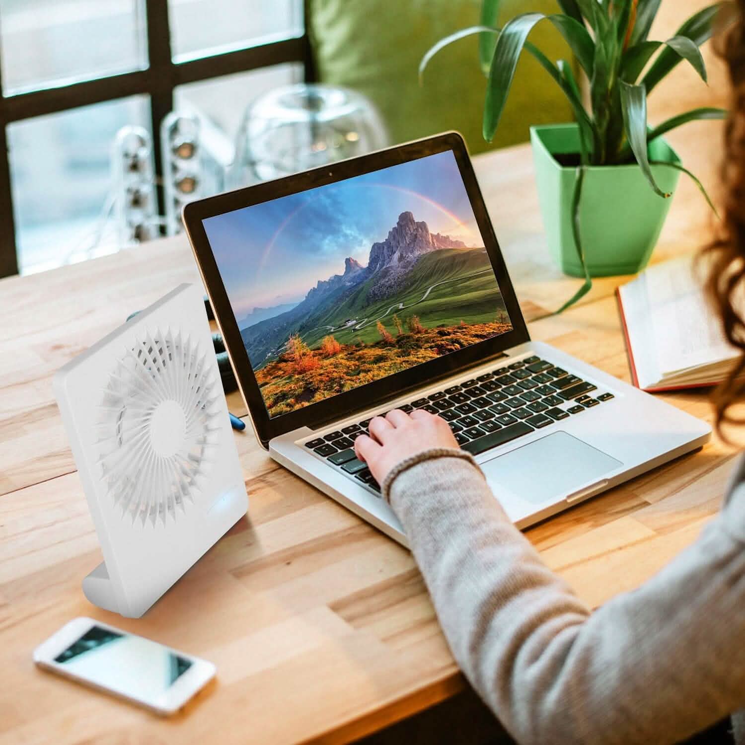 Fan USB Rechargeable Table Portable Desk Cooling Fan Household Appliances - Tophatter Daily Deals