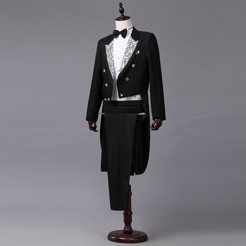 Fashion Host Magician Pianist Stage Performance Blazer Pant Men Blazer - Tophatter Daily Deals