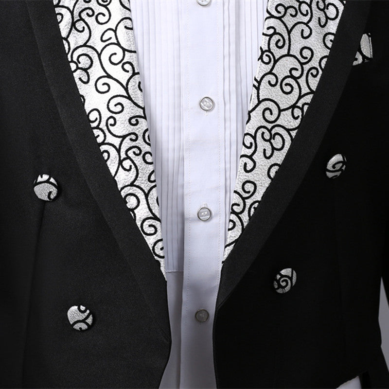Fashion Host Magician Pianist Stage Performance Blazer Pant Men Blazer - Tophatter Daily Deals
