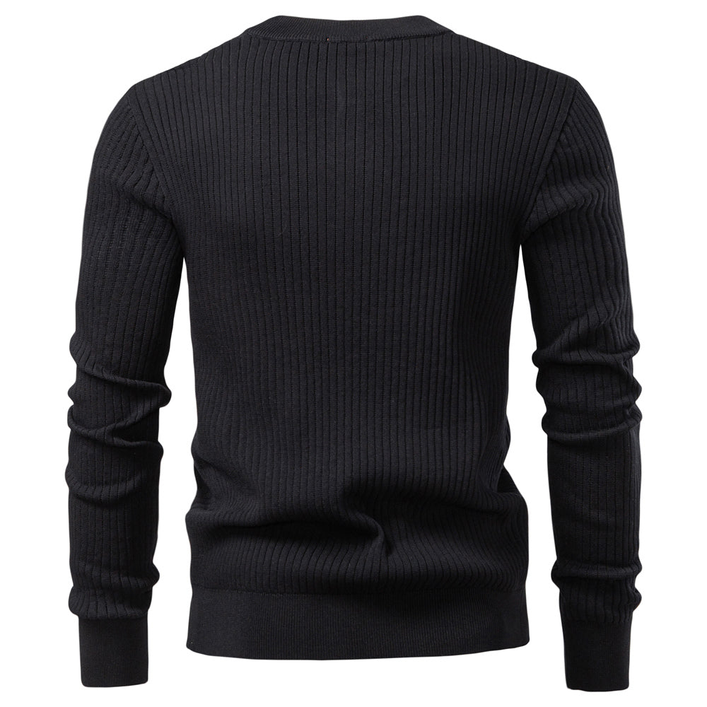 Fashion Knit Slim Fit Polo Sweater Henry Collar Colthing Men's Clothing - Tophatter Daily Deals
