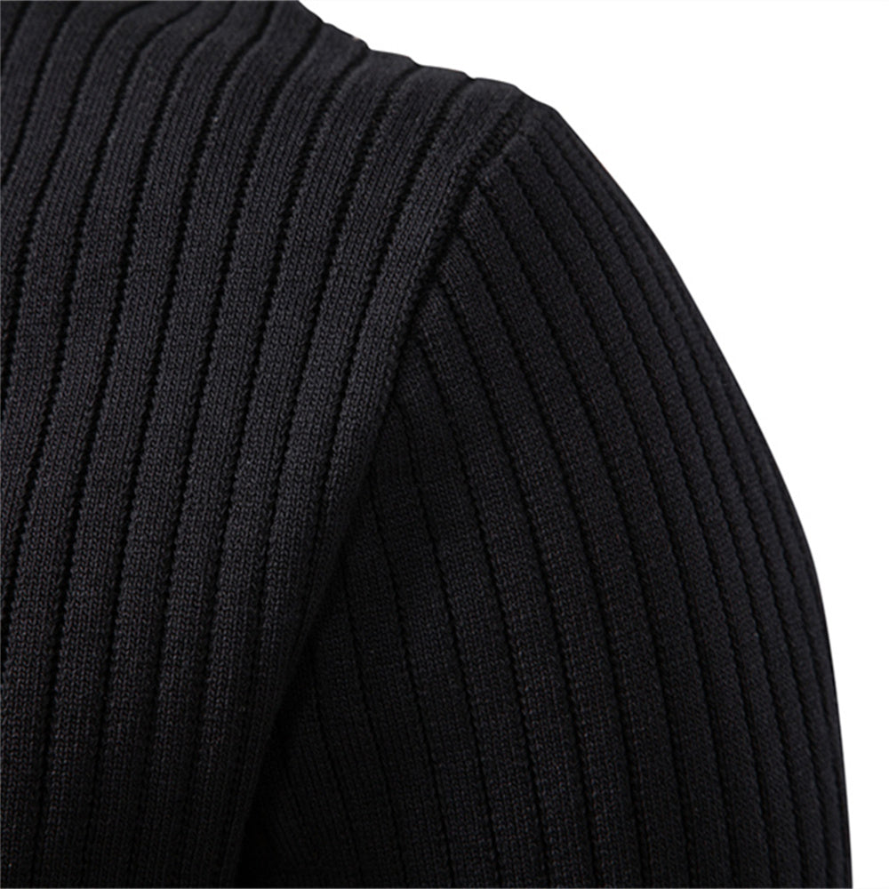 Fashion Knit Slim Fit Polo Sweater Henry Collar Colthing Men's Clothing - Tophatter Daily Deals