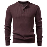 Fashion Knit Slim Fit Polo Sweater Henry Collar Colthing Coffee Men's Clothing - Tophatter Daily Deals