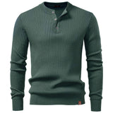 Fashion Knit Slim Fit Polo Sweater Henry Collar Colthing Green Men's Clothing - Tophatter Daily Deals