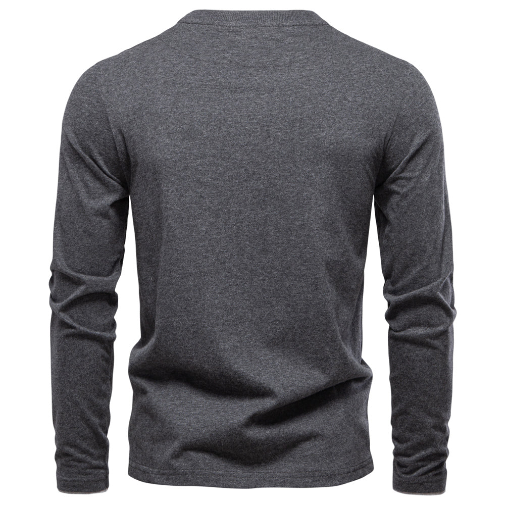 Fashion Long Sleeve Cotton Men T Shirts Men's Clothing - Tophatter Daily Deals