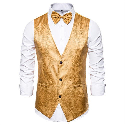 Fashion Male Dance Party Dress Waistcoat Yellow Men Blazer - Tophatter Daily Deals