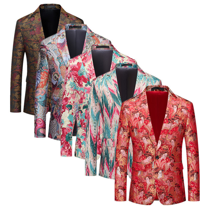 Fashion Men Luxury Party Stage Wedding Trend Jacket Men Blazer - Tophatter Daily Deals