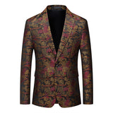 Fashion Men Luxury Party Stage Wedding Trend Jacket Brown Men Blazer - Tophatter Daily Deals