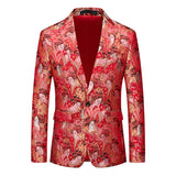 Fashion Men Luxury Party Stage Wedding Trend Jacket Red Men Blazer - Tophatter Daily Deals