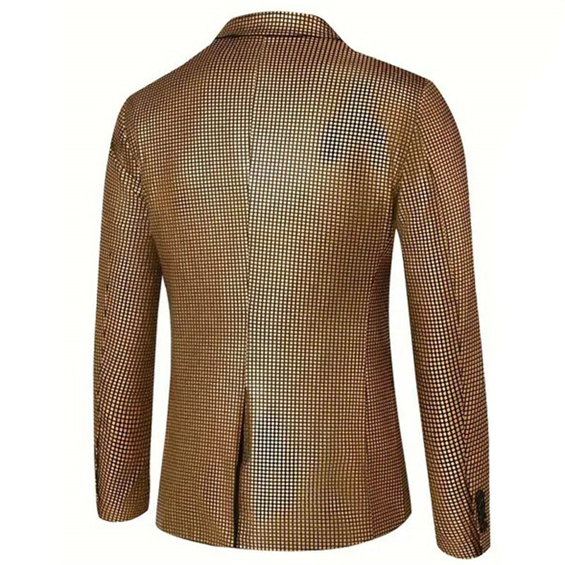 Fashion Men Luxury Plaid Suit Small Stretch Loose Jacket Men Blazer - Tophatter Daily Deals