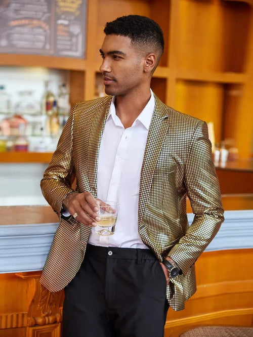 Fashion Men Luxury Plaid Suit Small Stretch Loose Jacket Men Blazer - Tophatter Daily Deals