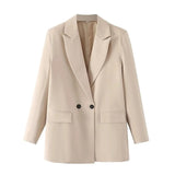Fashion Office Wear Women's Blazers Beige Work Wear Blazers - Tophatter Daily Deals