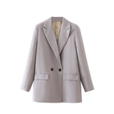 Fashion Office Wear Women's Blazers Gray Work Wear Blazers - Tophatter Daily Deals